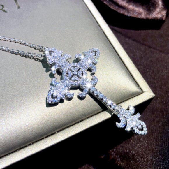 Unisex 925 Sterling Silver Plated Luxury Cross - Picture 5 of 13